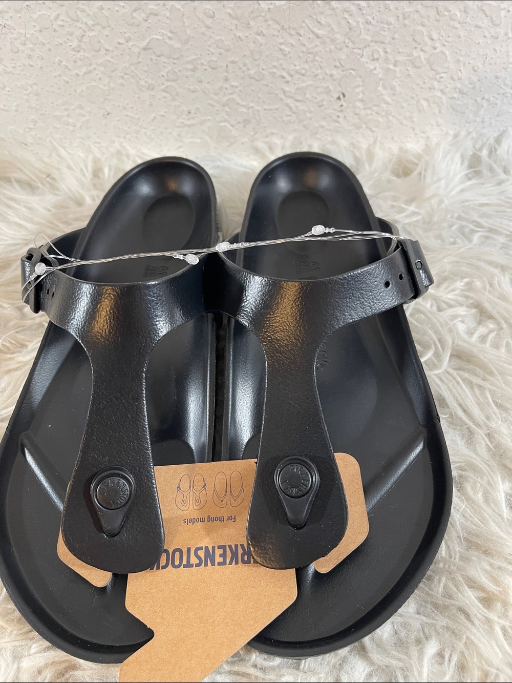 BIRKENSTOCK Gizeh Essentials Black Slip On Lightweight Size 10 NEW - Picture 4 of 14